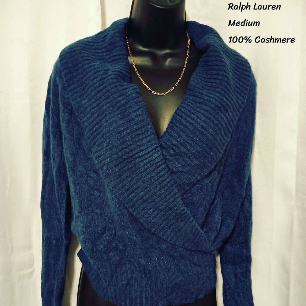 Ralph Lauren Blue Wrap Cashmeres Sweater